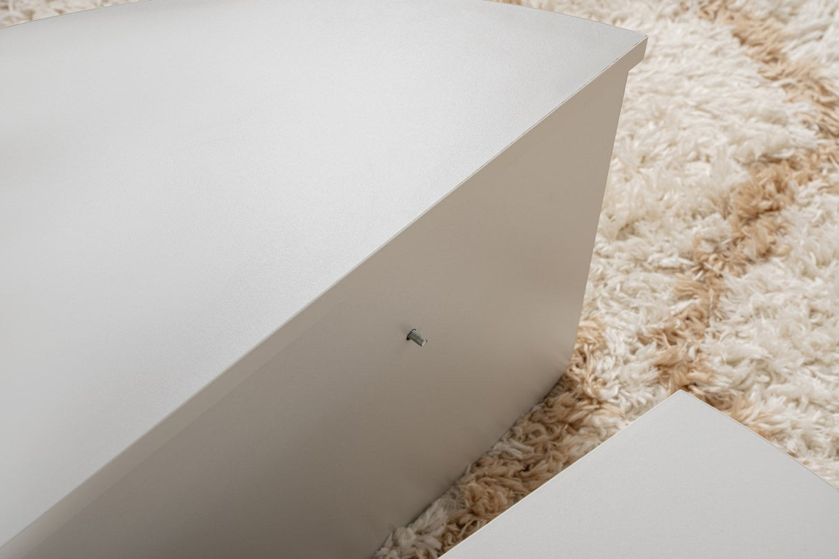 Salontafels - Ronde Salontafel Grijs Getrapt Melamine 90 cm Orin - Dimehouse