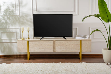 Mueble de TV Beige Melamina Estructura Fouden Blitz 50x180x29,5 cm 