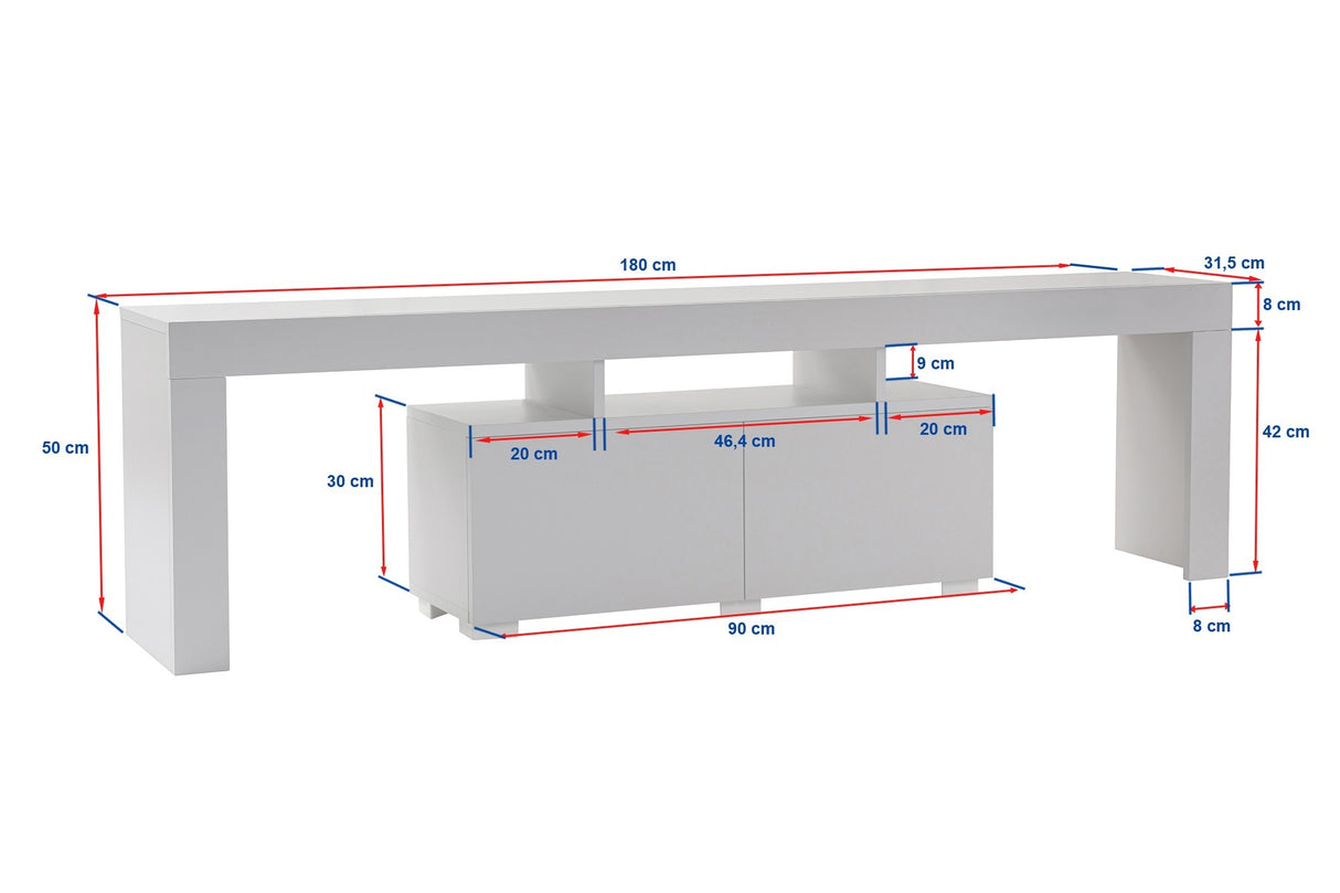 TV Meubel Marmer Melamine Vertex 50x180x31,3 cm