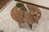 Salontafels - Ronde Salontafel Moari Walnoot Melamine 90 cm - Dimehouse