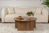Salontafels - Ronde Salontafel Moari Walnoot Melamine 90 cm - Dimehouse