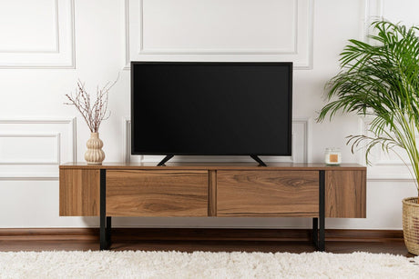 Mueble TV Serenity Nogal Negro 180x29,5x50 cm Melamina Nogal Negro
