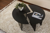 Salontafels - Ronde Salontafel Moari Zwart Melamine 90 cm - Dimehouse