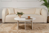 Salontafels - Ronde Salontafel Moari Houtlook Wit Melamine 90 cm - Dimehouse