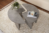 Salontafels - Ronde Salontafel Moari Beton Look Grijs Melamine 90 cm - Dimehouse