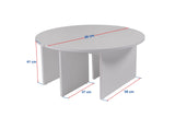 Salontafels - Ronde Salontafel Moari Beton Look Grijs Melamine 90 cm - Dimehouse