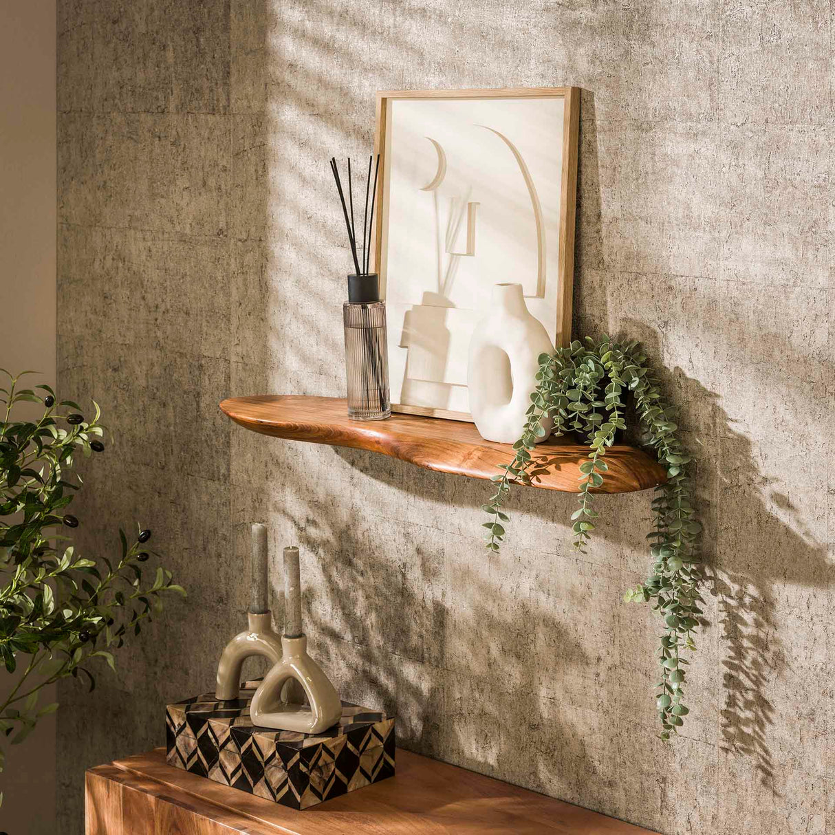 Wandplank Acacia Nala 90 cm – Massief Hout