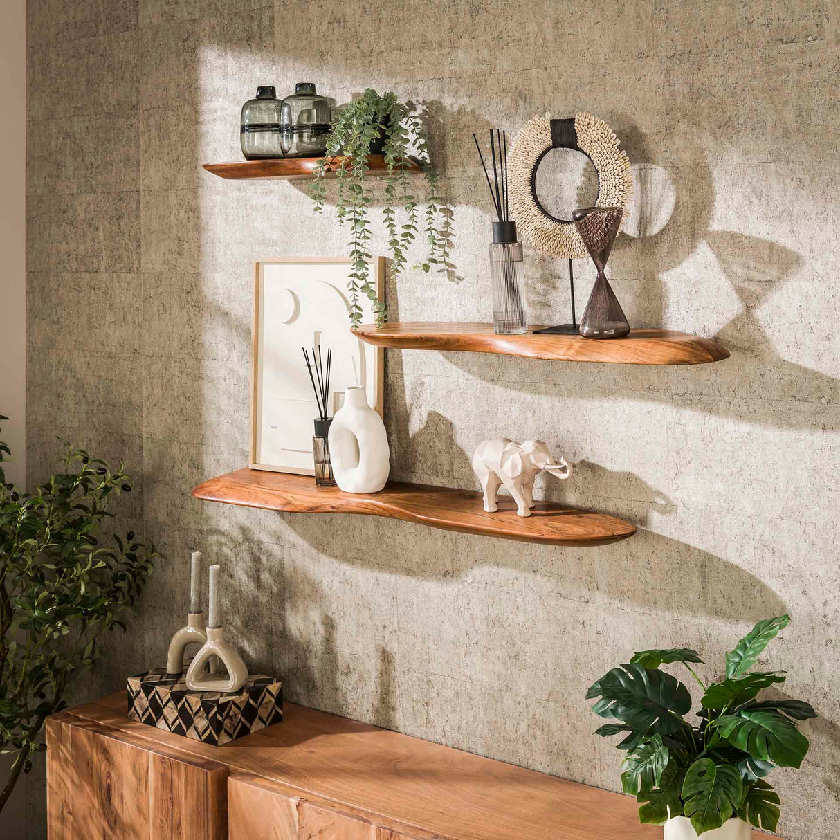 Wandplank Acacia Nala 90 cm – Massief Hout