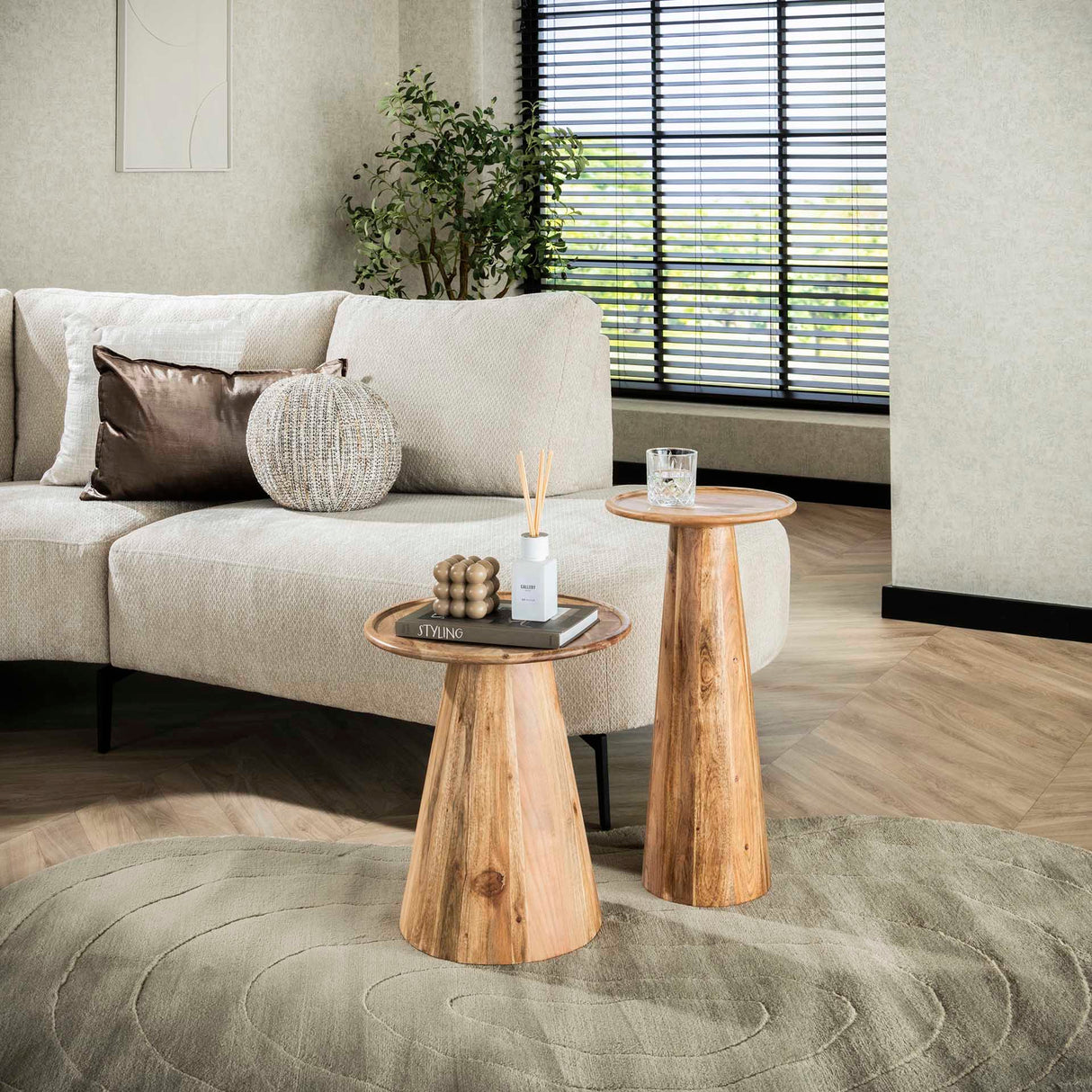 Bijzettafel set Nova acaciahout – set van 2
