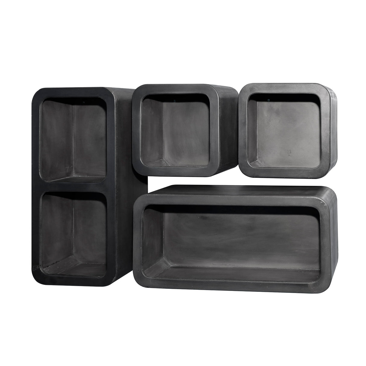 Conjunto de 4 estantes de pared Kai Acaciahout Gray Dark