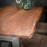 Bartafels - Industriële Bartafel Aberdeen Acaciahout Boomstamvorm 147x80 - Dimehouse