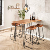 Bartafels - Industriële Bartafel Acaciahout Elin 130 cm - Dimehouse