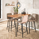 Bartafels - Industriële Bartafel Acaciahout Elin 130 cm - Dimehouse