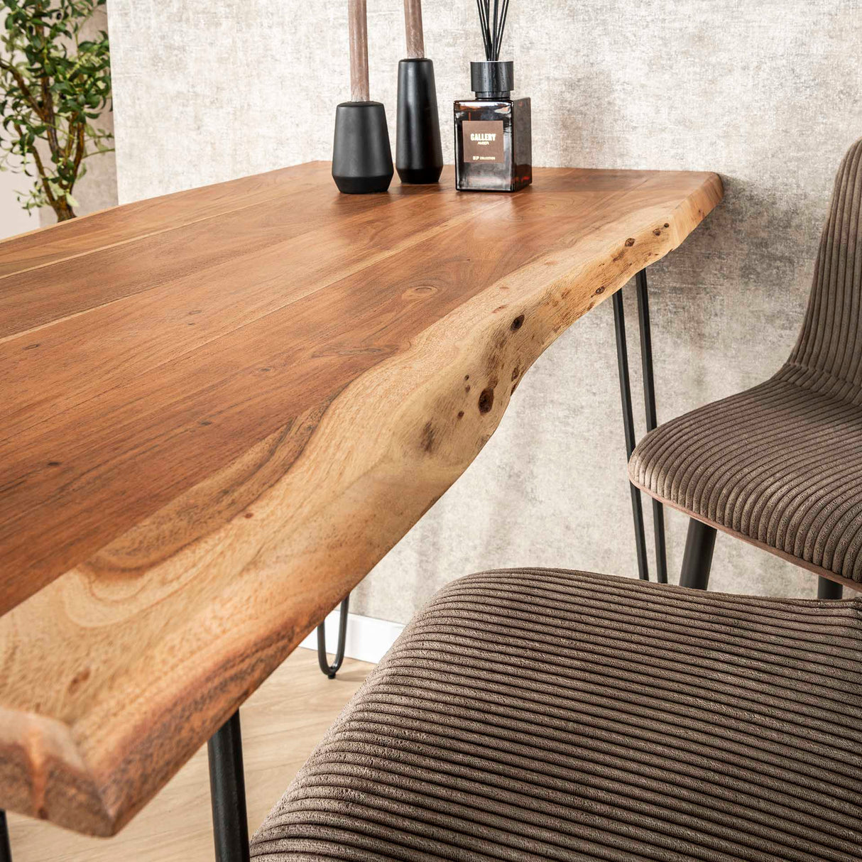 Bartafels - Industriële Bartafel Acaciahout Elin 130 cm - Dimehouse