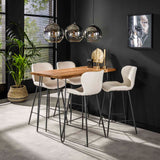 Bartafels - Industriële Bartafel Acaciahout Elin 130 cm - Dimehouse