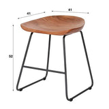 Juego de 2 Taburetes Industriales Bajos de Madera de Acacia Novi - Altura del asiento 52 cm - Sin Respaldo 