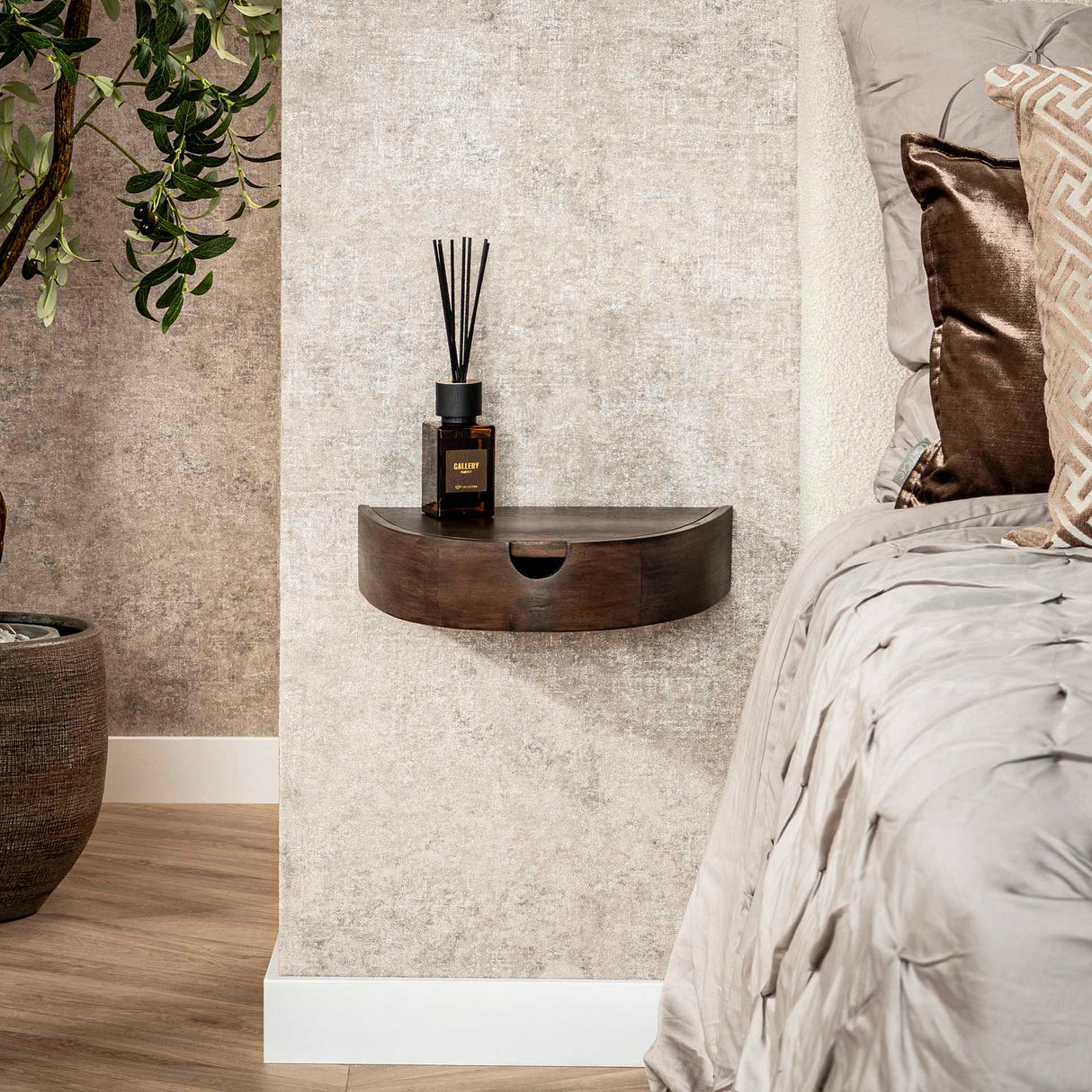 Set de 2 mesitas de noche semielípticas flotantes – Acacia 