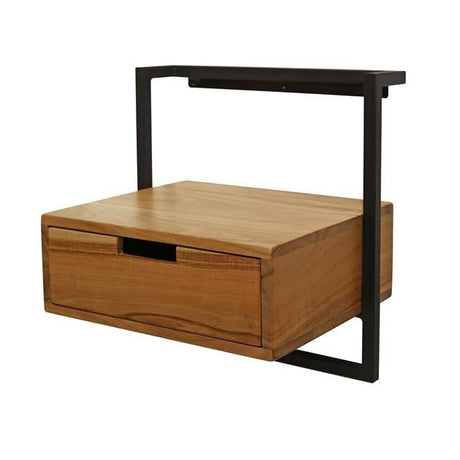 Mesita de noche Naomi DH Interior Acacia L x An x Al 49x47x20 Madera de acacia Blanco foto vista frontal diagonal