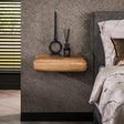 Mesitas de noche - Mesita de noche Kacie Madera de mango color arena - Dimehouse
