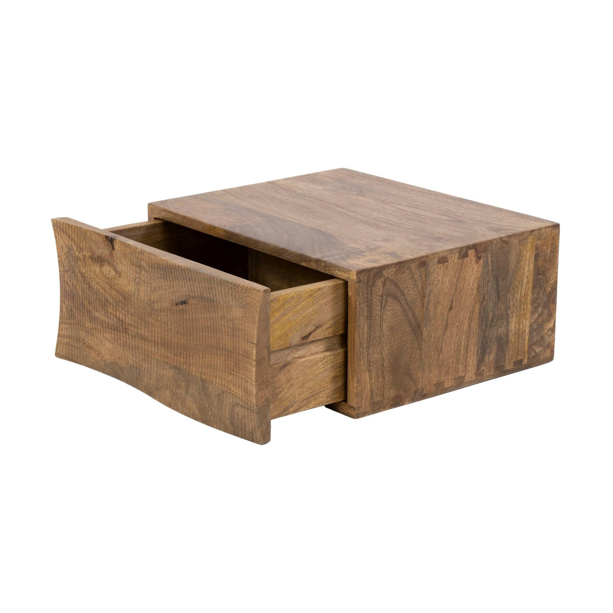 Mesita de noche flotante 1 cajón color arena Madera de mango Oona