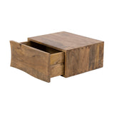 Mesita de noche flotante 1 cajón color arena Madera de mango Oona