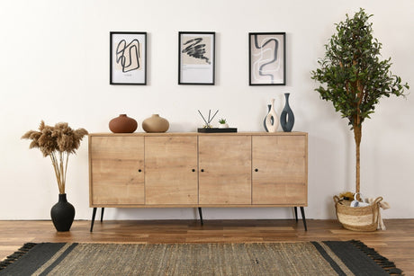 Calvin Opbergkast eikenlook met soft-close 180 cm Melamine gecoat meubelpaneel