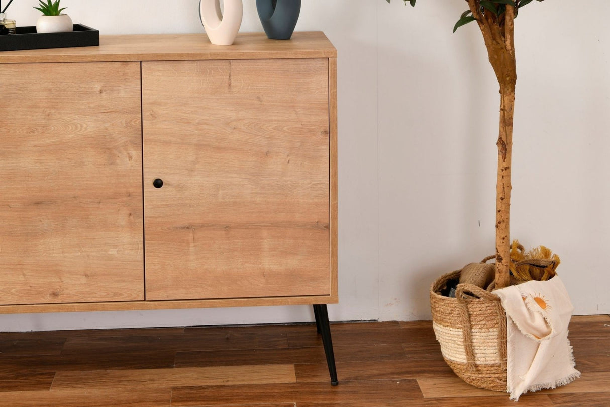 Calvin Opbergkast eikenlook met soft-close 180 cm Melamine gecoat meubelpaneel