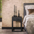 Mesitas de noche - Mesita de noche Madera Acacia Negra Davey 1 Cajón - Dimehouse