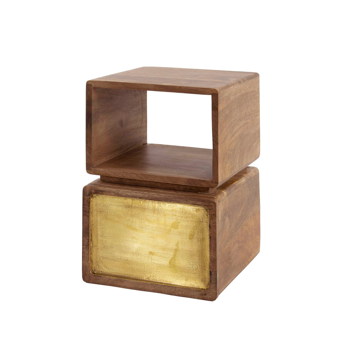 Solano mesita de noche de 1 cajón de madera maciza de mango arena 