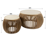 Vento Curve Mesa de centro Ø75 de mango macizo conjunto de 2 