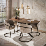Eettafels - Deens ovale eettafel walnoot bruin massief acaciahout Tavon 150x90 cm - Dimehouse