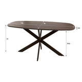 Eettafels - Deens ovale eettafel walnoot bruin massief acaciahout Tavon 150x90 cm - Dimehouse