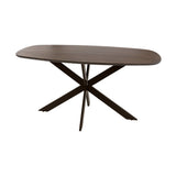Eettafels - Deens ovale eettafel walnoot bruin massief acaciahout Tavon 150x90 cm - Dimehouse