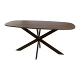 Eettafels - Deens ovale eettafel walnoot bruin massief acaciahout Tavon 180x95 cm - Dimehouse
