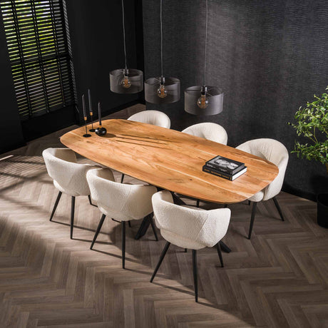 Mesa de Comedor Danesa Ovalada Tavon Madera de Acacia 180x95 cm