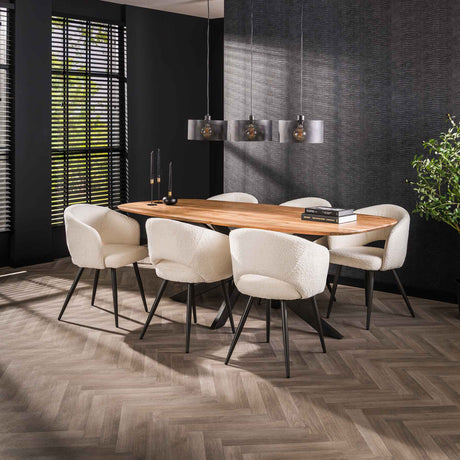 Mesa de Comedor Danesa Ovalada Tavon Madera de Acacia 215x105 cm