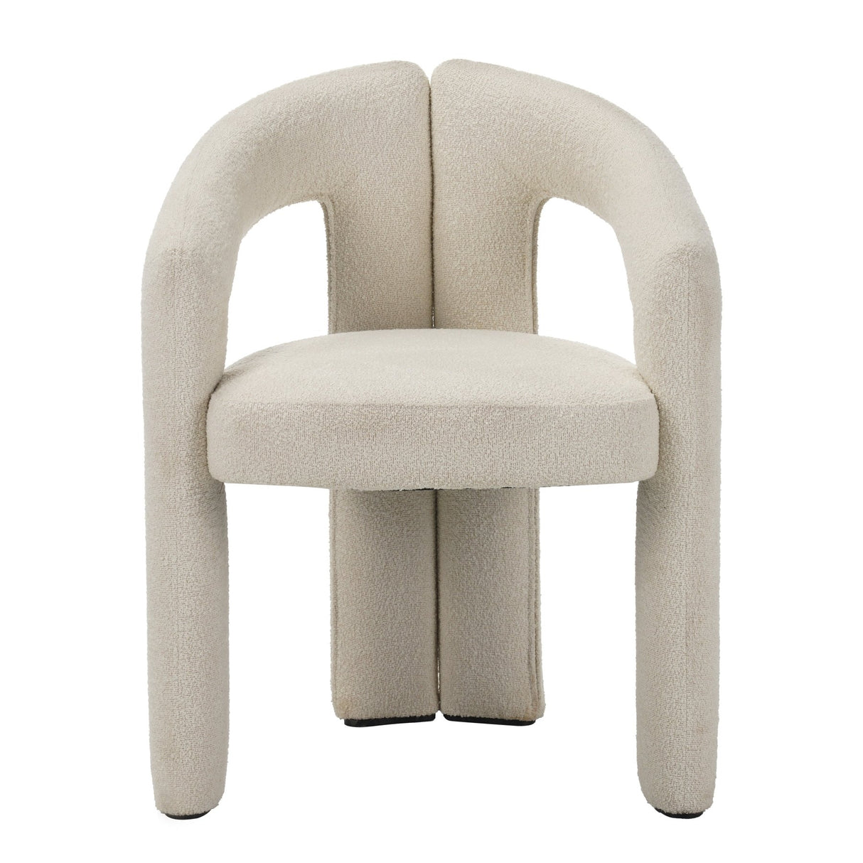 Diseño Silla de Comedor Marfil Bouclé Marrón - Tejido Completo 