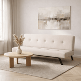 Sofá cama Zoly Crema Tela 3 plazas - 180 cm - Sin reposabrazos - Zoly