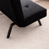 Sofá cama de 3 plazas Zoly negro de tela - 180 cm - Sin reposabrazos - Acolchado 