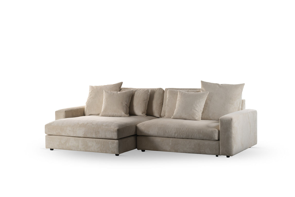 Sofá Kaia DH Interior Beige Blanco foto vista frontal diagonal