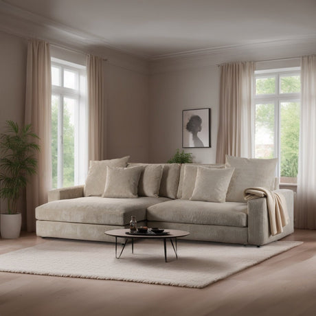 Sofá Kaia DH Interior Beige Foto ambiental vista frontal en diagonal