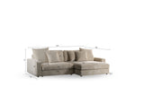 Sofá Kaia DH Interior Beige Blanco foto indicación de tamaño