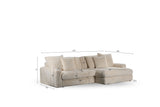 Sofá Nia DH Interior Beige Blanco foto indicación de tamaño