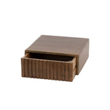 Mesita de noche flotante de madera de acacia color marrón ceniza – 1 cajón 