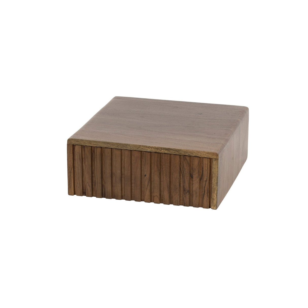 Mesita de noche flotante de madera de acacia color marrón ceniza – 1 cajón 