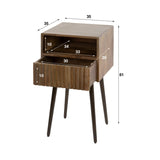 Mesita de noche Dex de madera de acacia, marrón oscuro con 1 cajón 