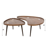 Conjunto de mesas de centro Kira – Madera de acacia orgánica marrón (set de 2) 