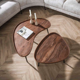 Conjunto de mesas de centro Kira – Madera de acacia orgánica marrón (set de 2) 