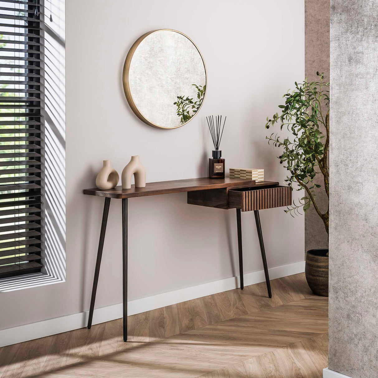 Kaptafel Elin - Massief Acacia Drift Brown 120 cm