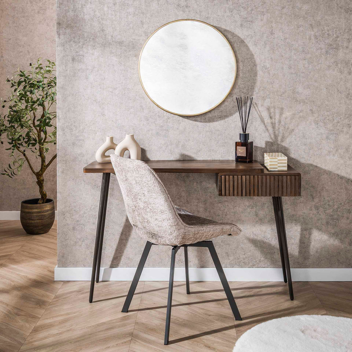 Kaptafel Elin - Massief Acacia Drift Brown 120 cm